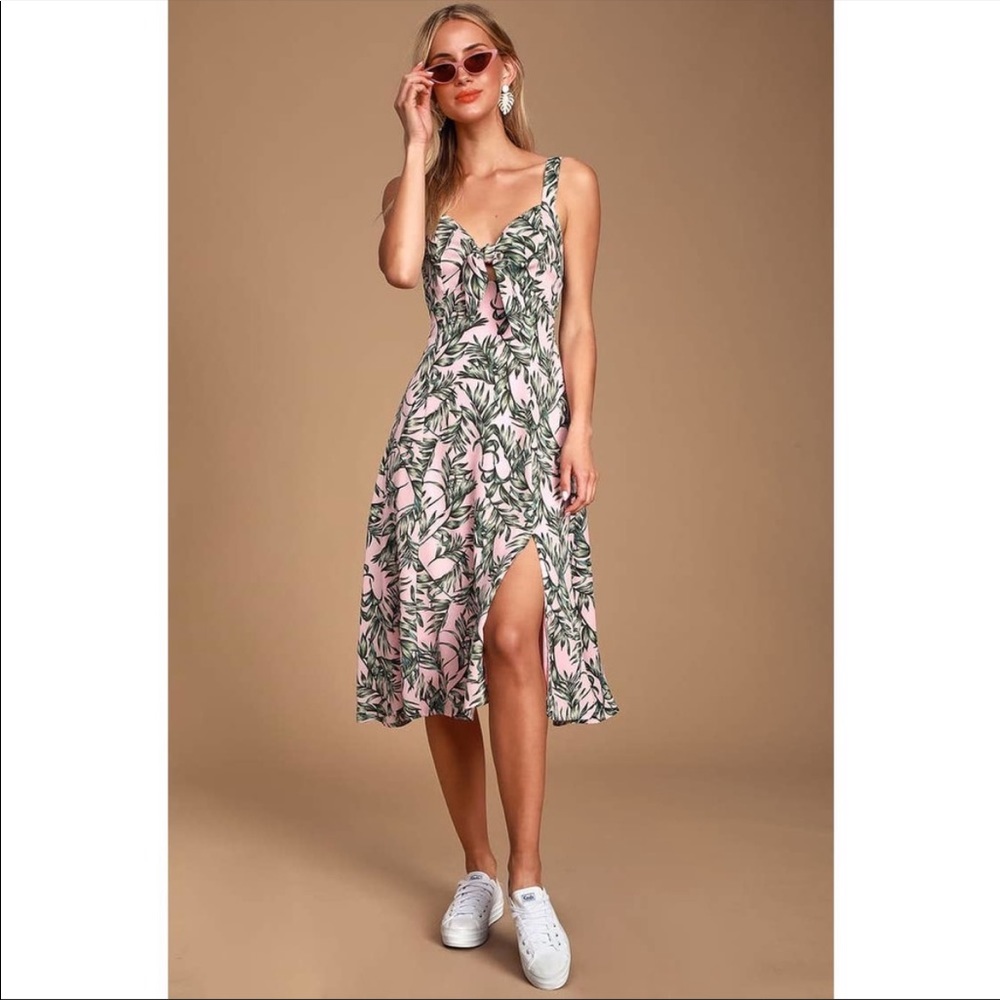 Floral Tie Midi Dress